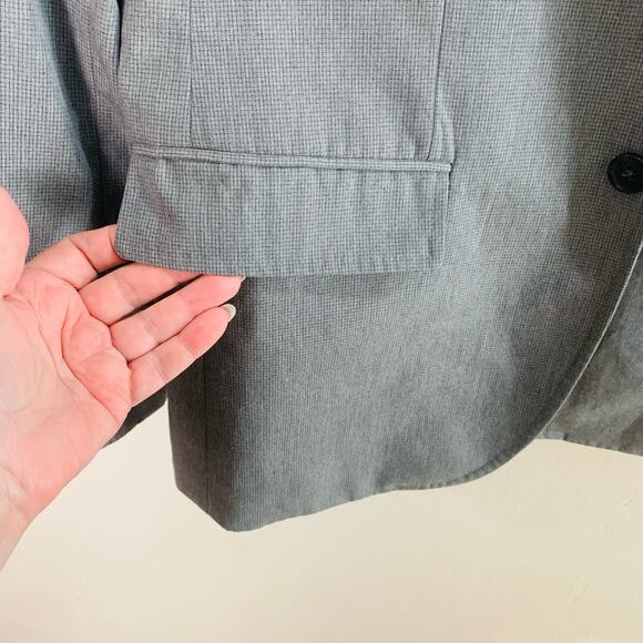 Banana Republic Sz 40R Non Iron Tailored Fit Sport Coat Blazer Jacket Blue - Picture 9 of 11